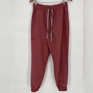 Figs women's Zamora  jogger scrub pants in the color Taupe Size M